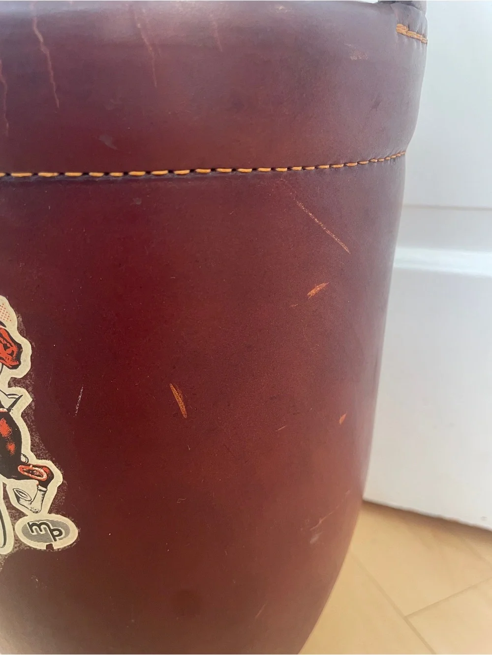 Vintage Loyal Papeete Firetruck Brown Leather Brass Eagle Handle Bar Ice Bucket